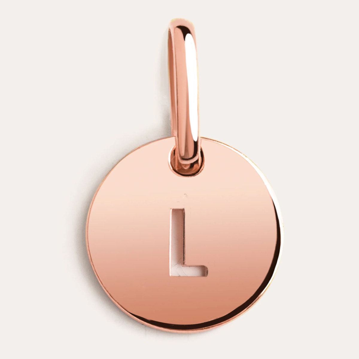Mini Medallion Letter Plata Baño Oro Rosa