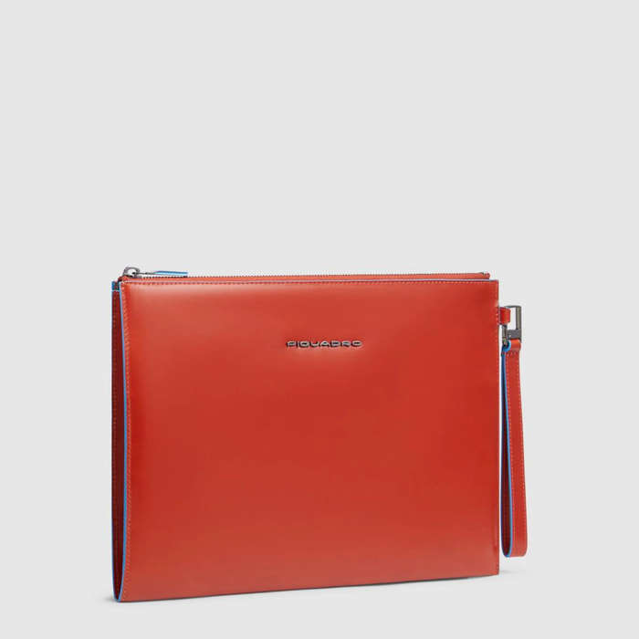 Piquadro Pochette porta iPad® in pelle con polsiera rimovibile e tasca per AirPods®