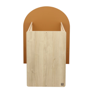 Lit bébé évolutif 120x60 en 90x190 - décor bois chêne sépia forme arche