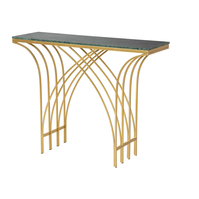 Consola Metal Mármol Verde 104x30x79 Cm