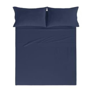 Drap plat PURE en coton percale - marine