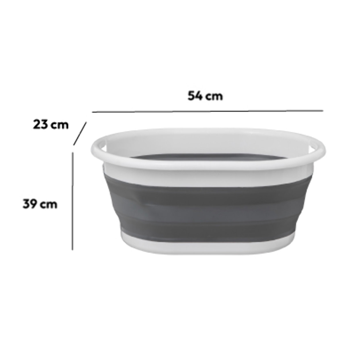 Corbeille à linge pliable 21L - Gris Blanc