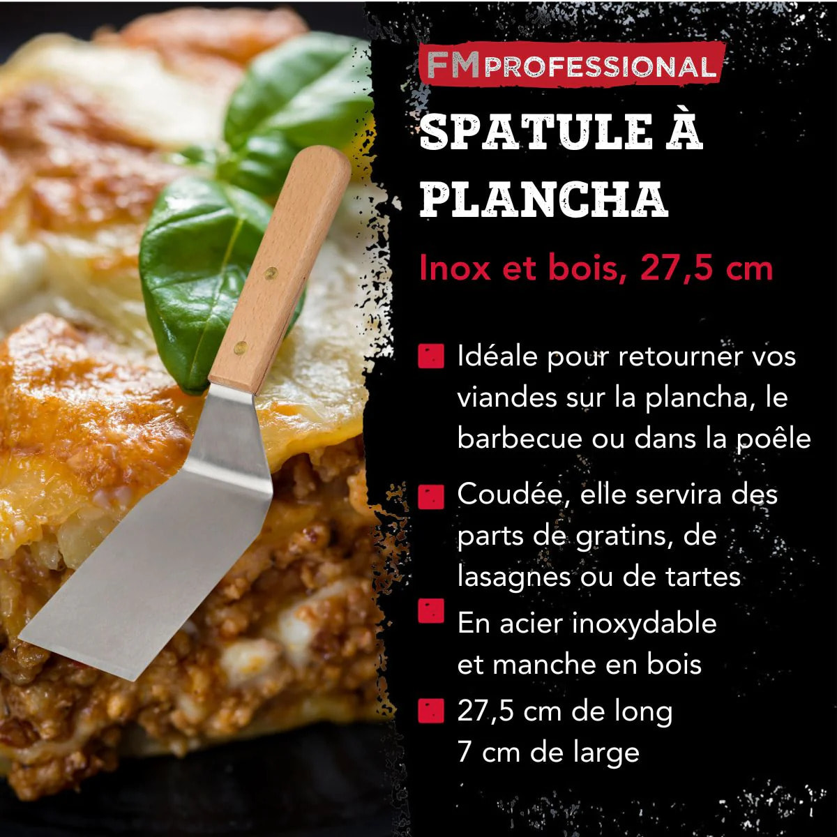 Spatule à plancha 27,5 cm FM Professional