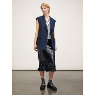 Motivi - Falda longuette de lentejuelas - Azul