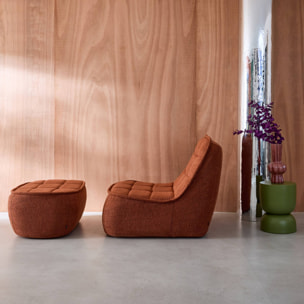 Chauffeuse bouclette texturée 1 place + repose pieds BONI