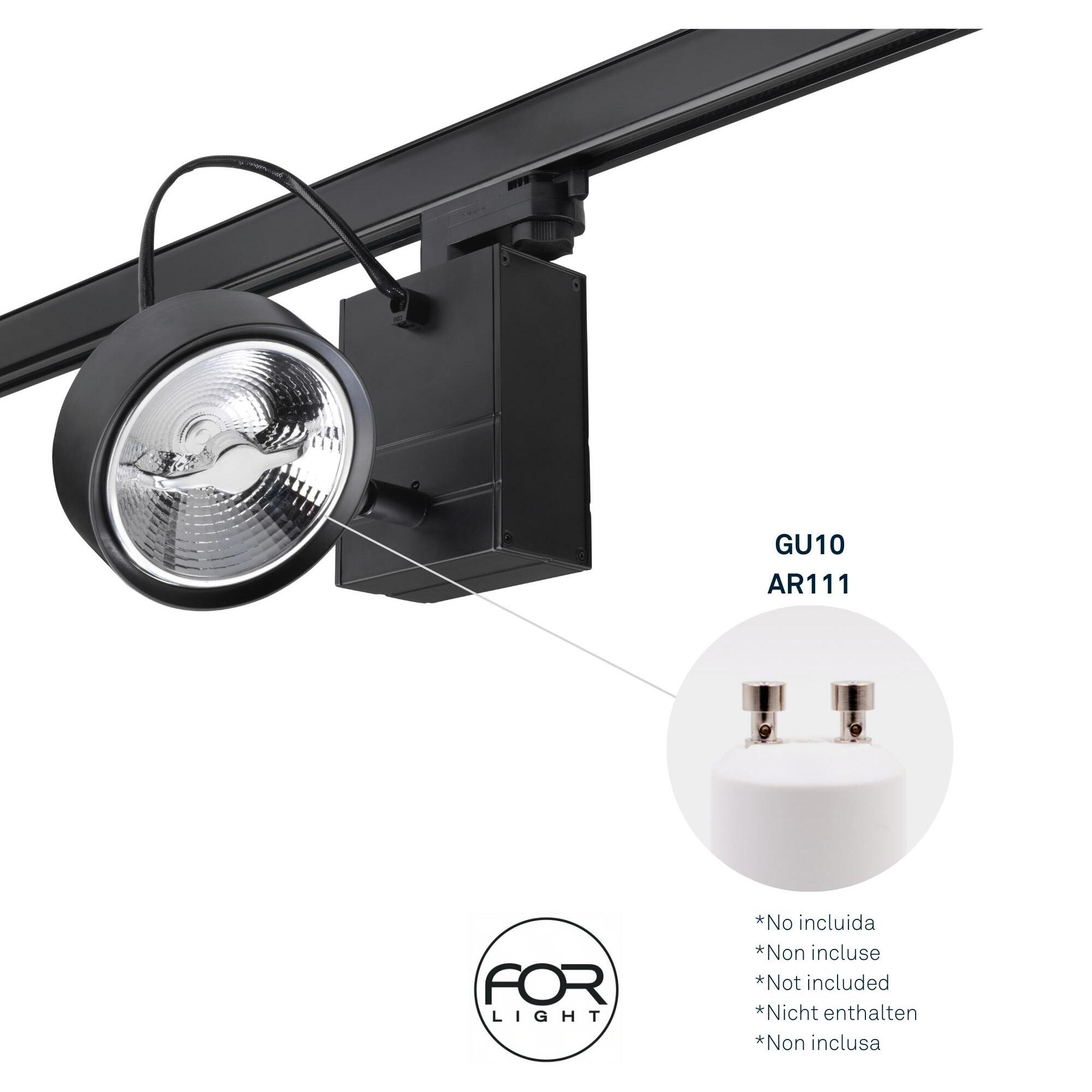 Forlight Proyector Ip20 Key Model Round Gu10 15W Negro