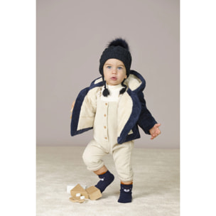 Cappotto Neonato Blu Con Fodera In Pile