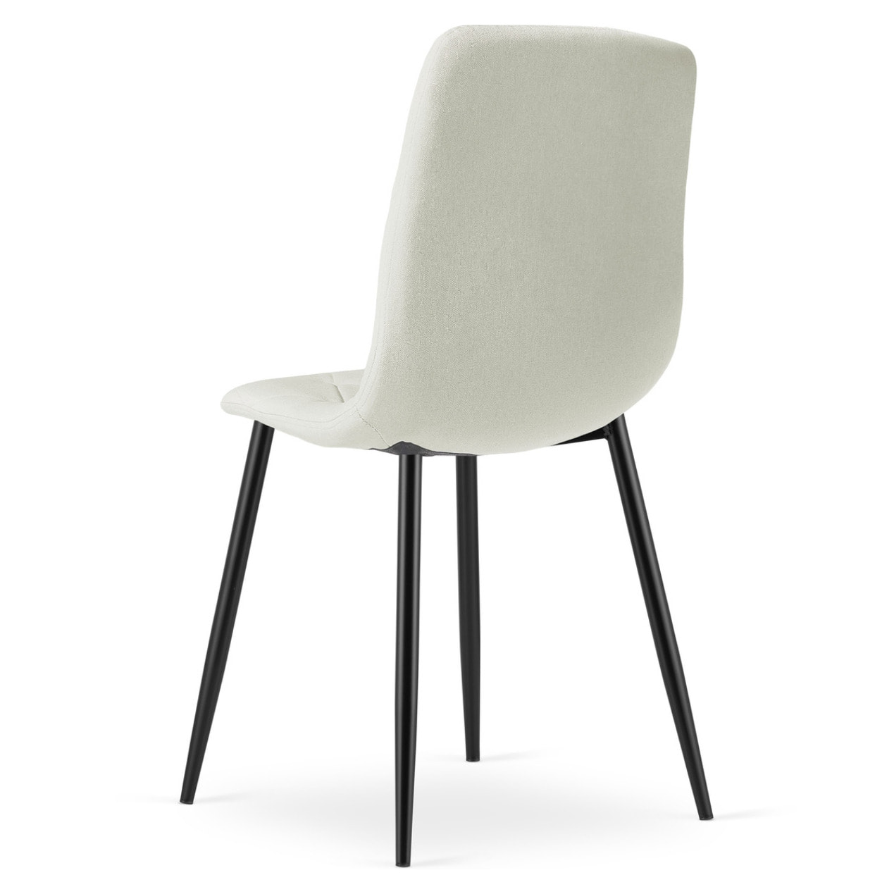 Sedia Libra beige imbottita con gambe in metallo nero