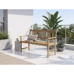 Banc de jardin en bois 120 cm "Surabaya" - 2 places - Marron