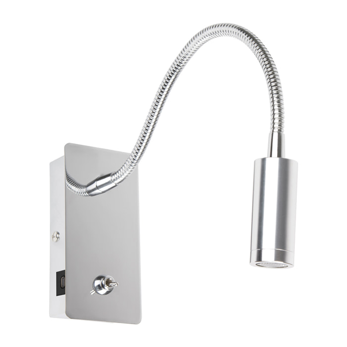 JULIET USB C Lampe applique lecteur chrome