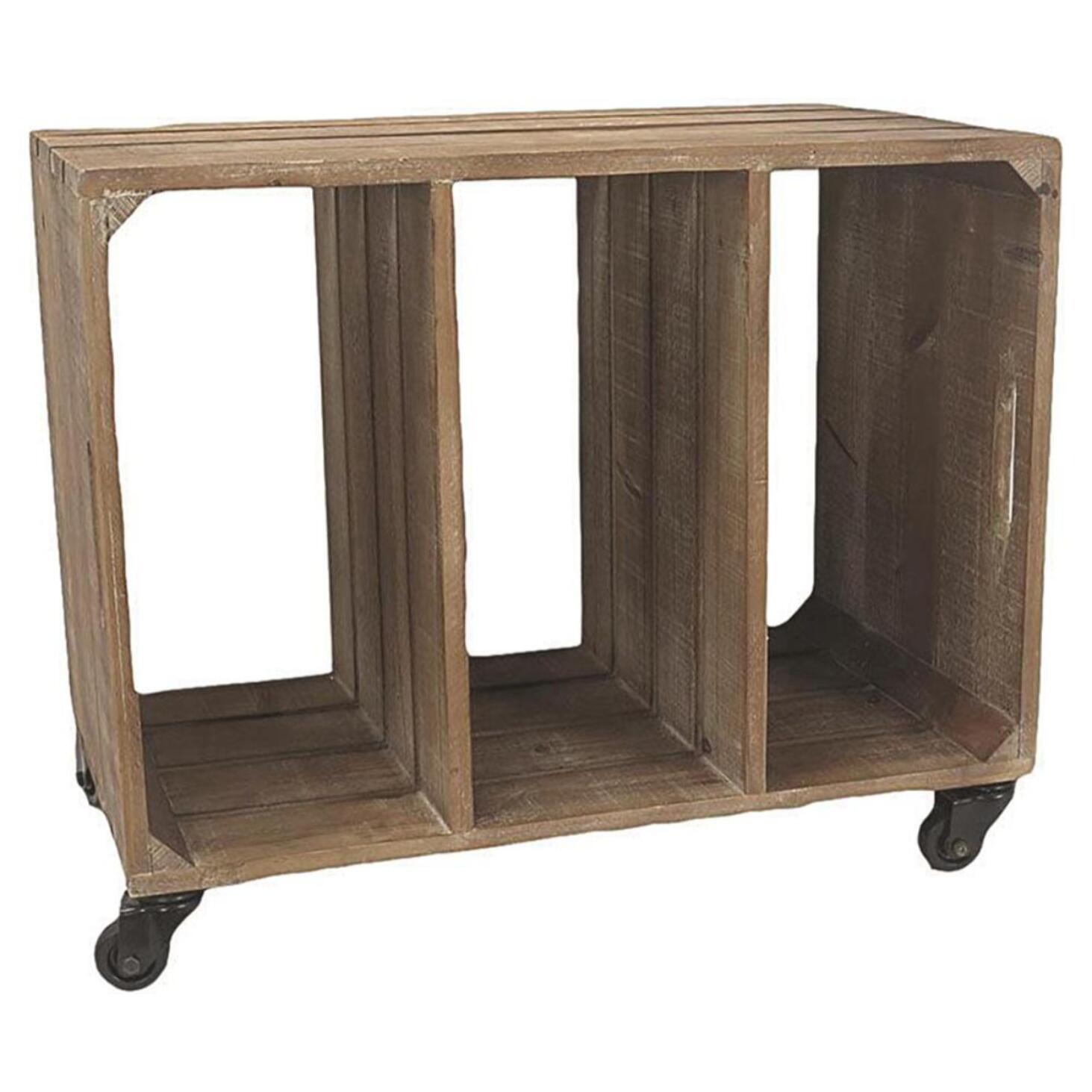 Mobile consolle con ruote a 3 scomparti cm61x35h50,5