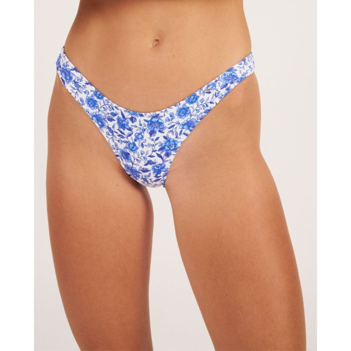 Braga de bikini semibrasileña con estampado de flores