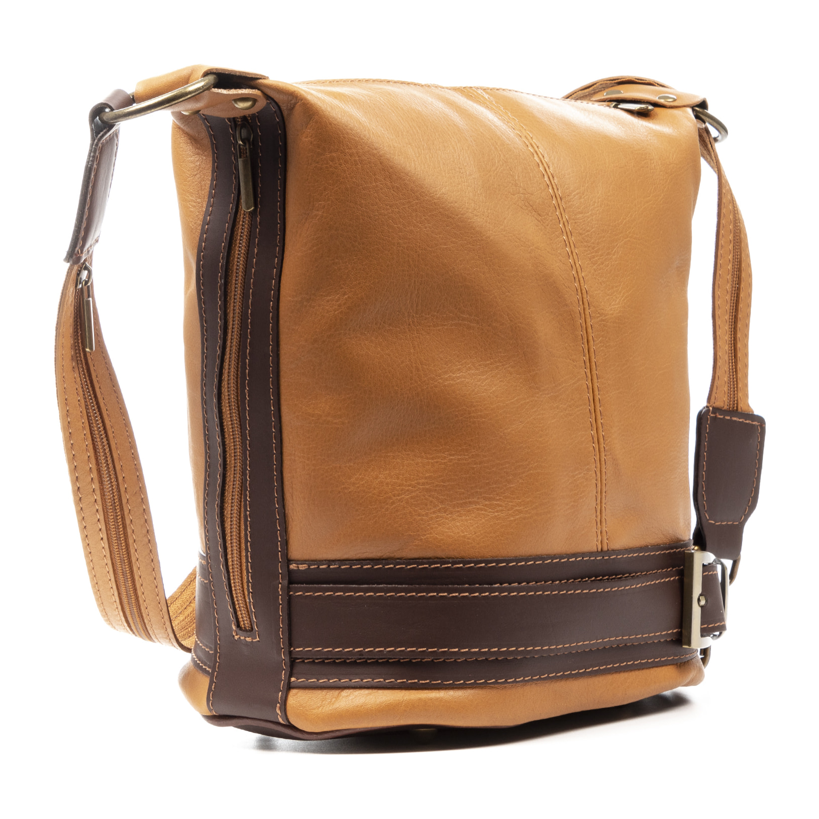 Alvito bolso bandolera-mochila  Mujer. Piel auténtica-Sauvage.