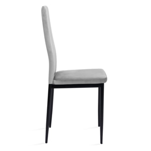 Chaises Jade en velours et pieds noirs