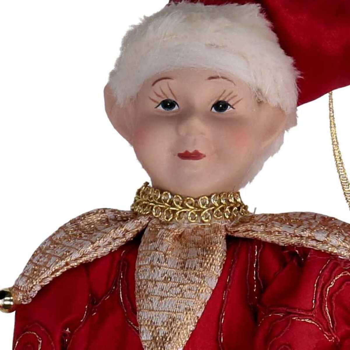 Elfo in tessuto rosso cm16x7h36