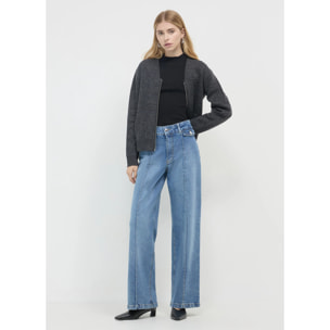 Jeans wide leg vita alta