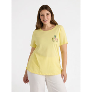 Fiorella Rubino - Camiseta con bordado de Nueva York - Amarillo