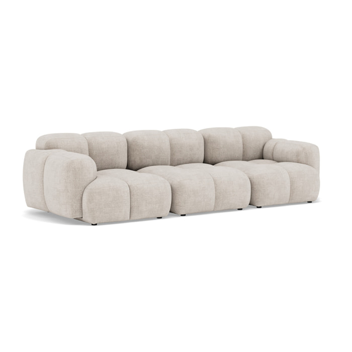 Grace - canapé modulable 3 places en velours texturé - Beige