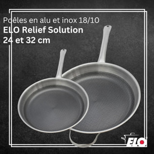 Ensemble de Poêles de cuisson en inox Elo Relief Solution 24 cm et 32 cm