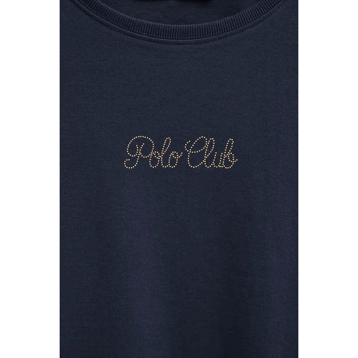 Maglietta blu marino a maniche lunghe brillantini Polo Club