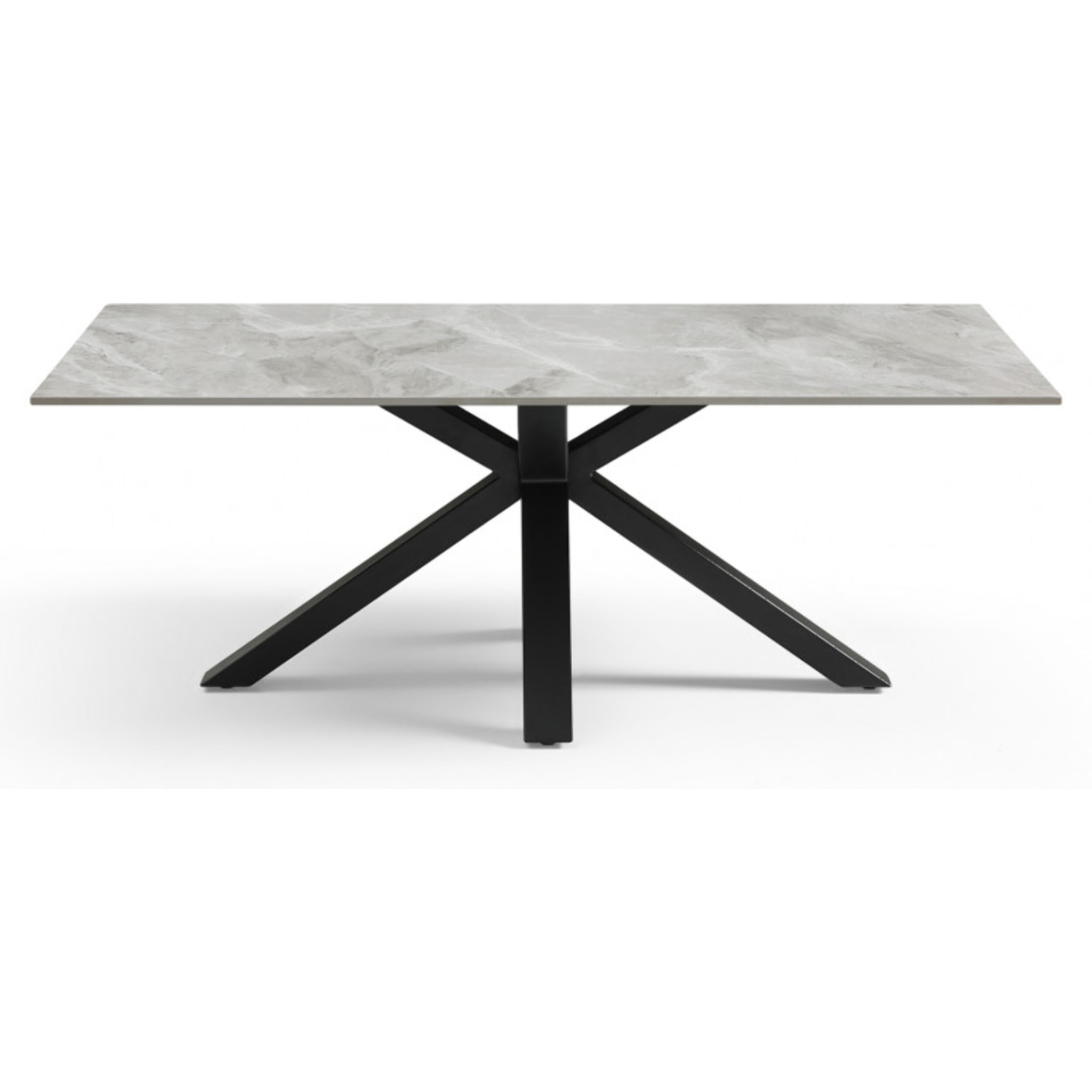 Table basse en céramique 120x60cm gris brillant pieds métal - UNIK