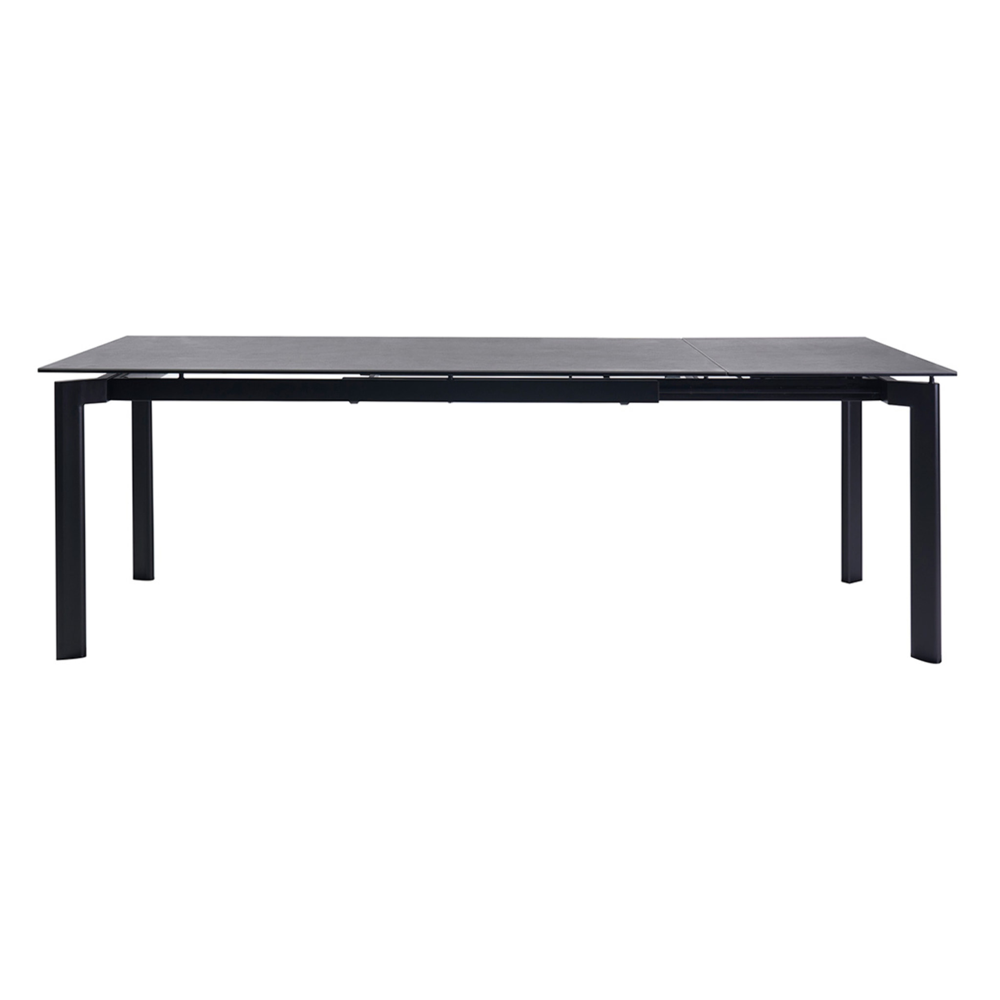 Table à manger extensible en céramique noire et métal L180-240 cm CARA