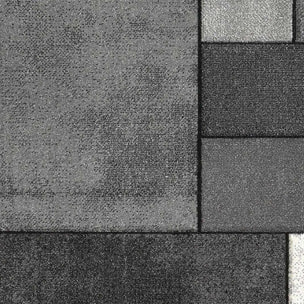 Tapis Tuho aux couleurs grises et aux motifs géométriques