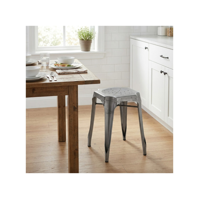 Tabouret en métal noir au style Industriel - STEAL