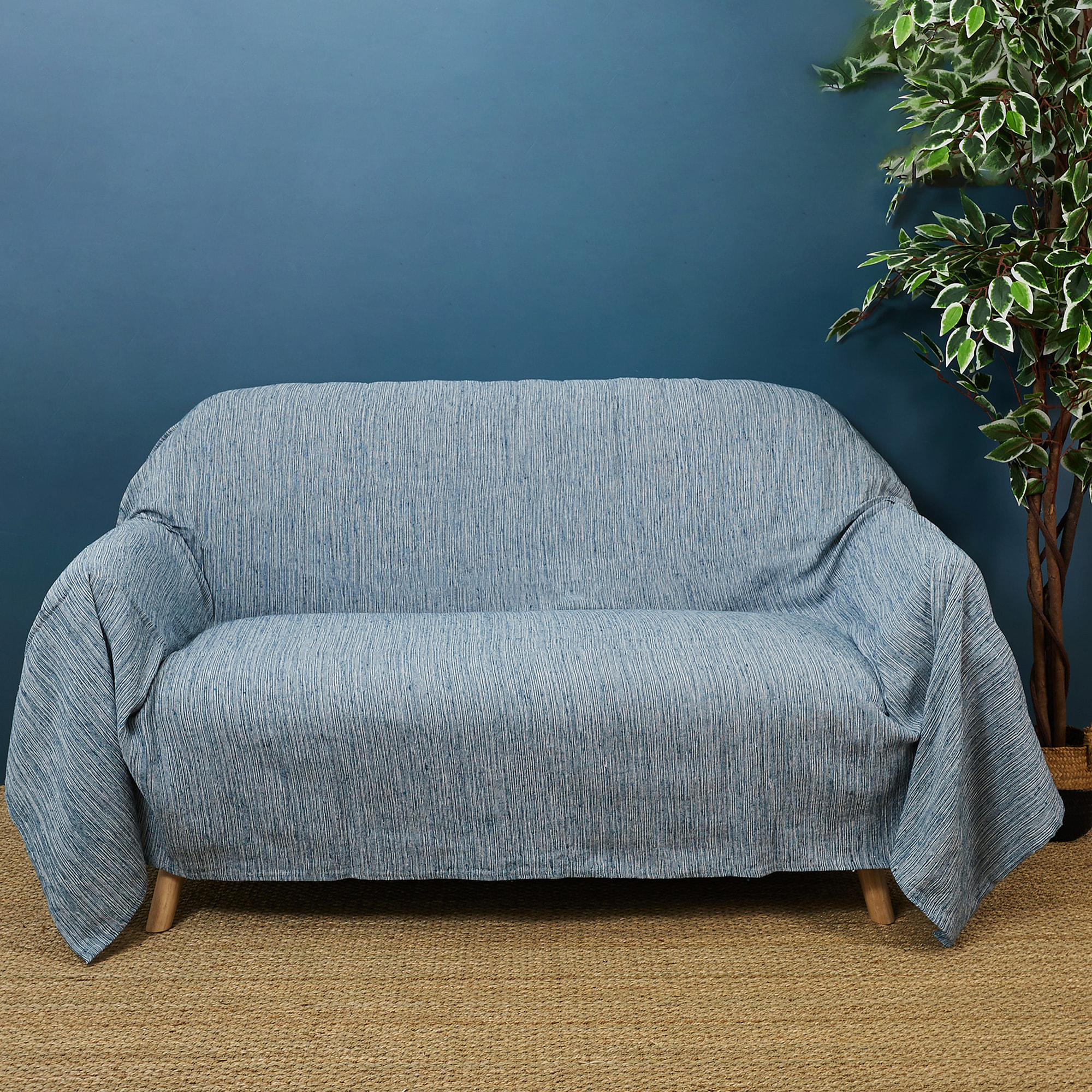 Jeté de Canapé - HOME DECO FACTORY - Bleu - Doux - Confortable