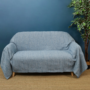 Jeté de Canapé - HOME DECO FACTORY - Bleu - Doux - Confortable
