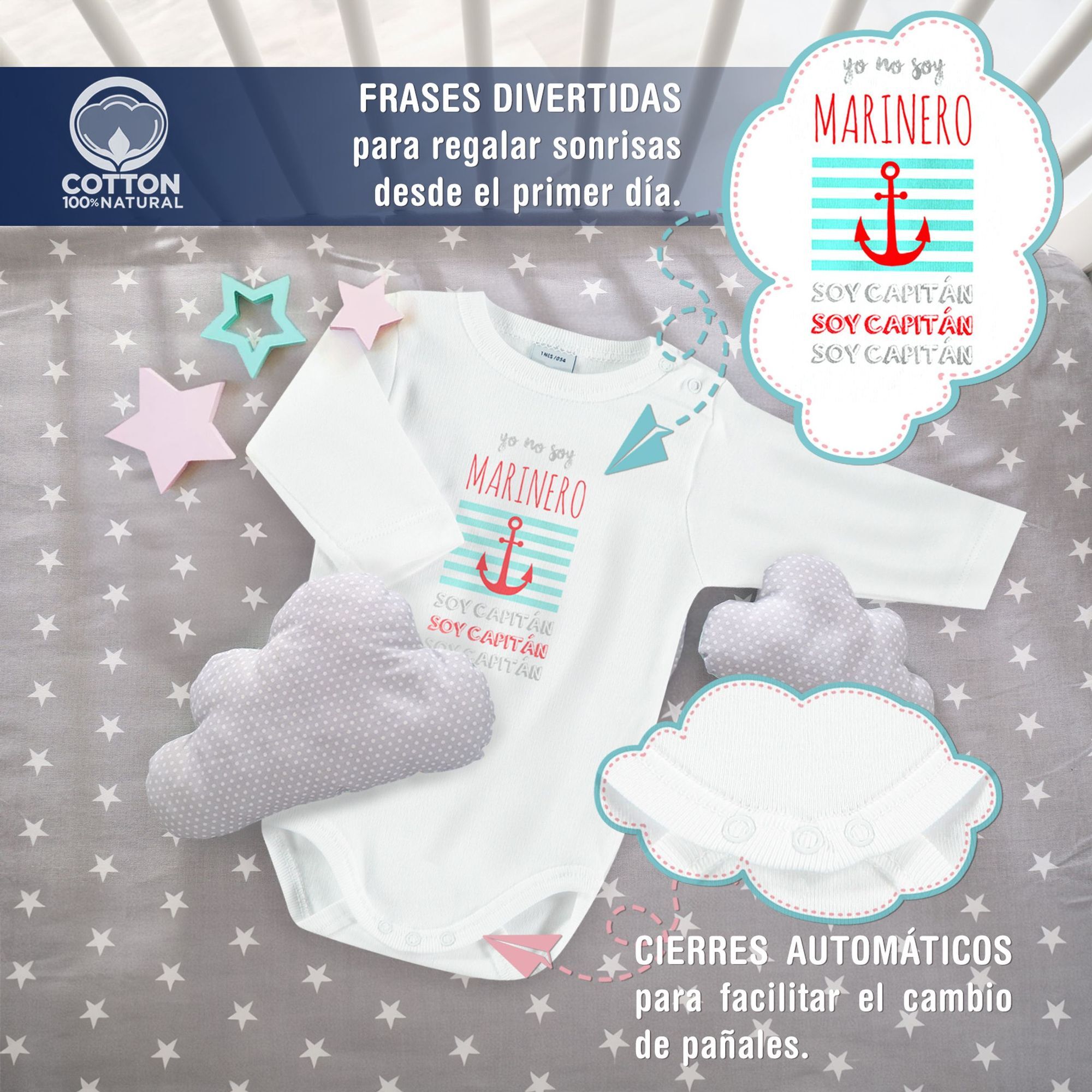 Body bebé manga larga personalizado frases