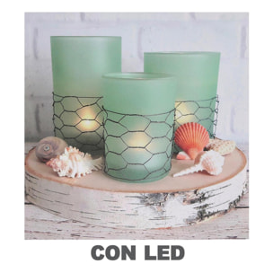 Quadro "mare" con led candele cm40x2,3x40