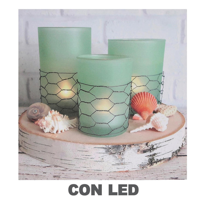 Quadro "mare" con led candele cm40x2,3x40