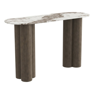 Console avec plateau en céramique "Zora" - 140 cm - Marron