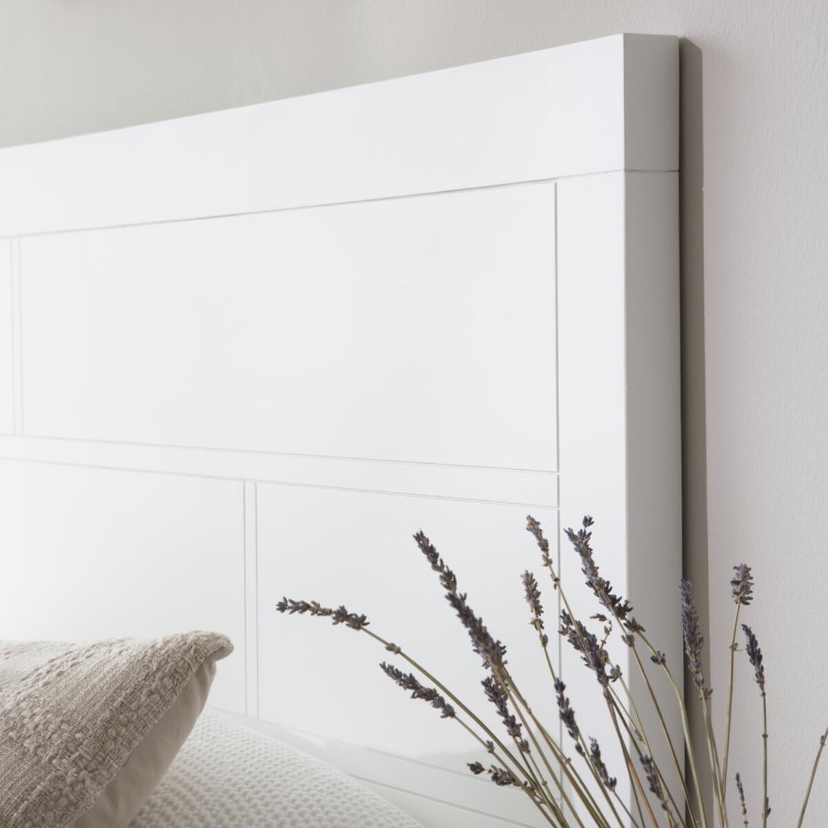 Tête de lit Sisal -panneau de mdf et laqué blanc-couleur laqué blanc mat 162 x 120 x 4 cm