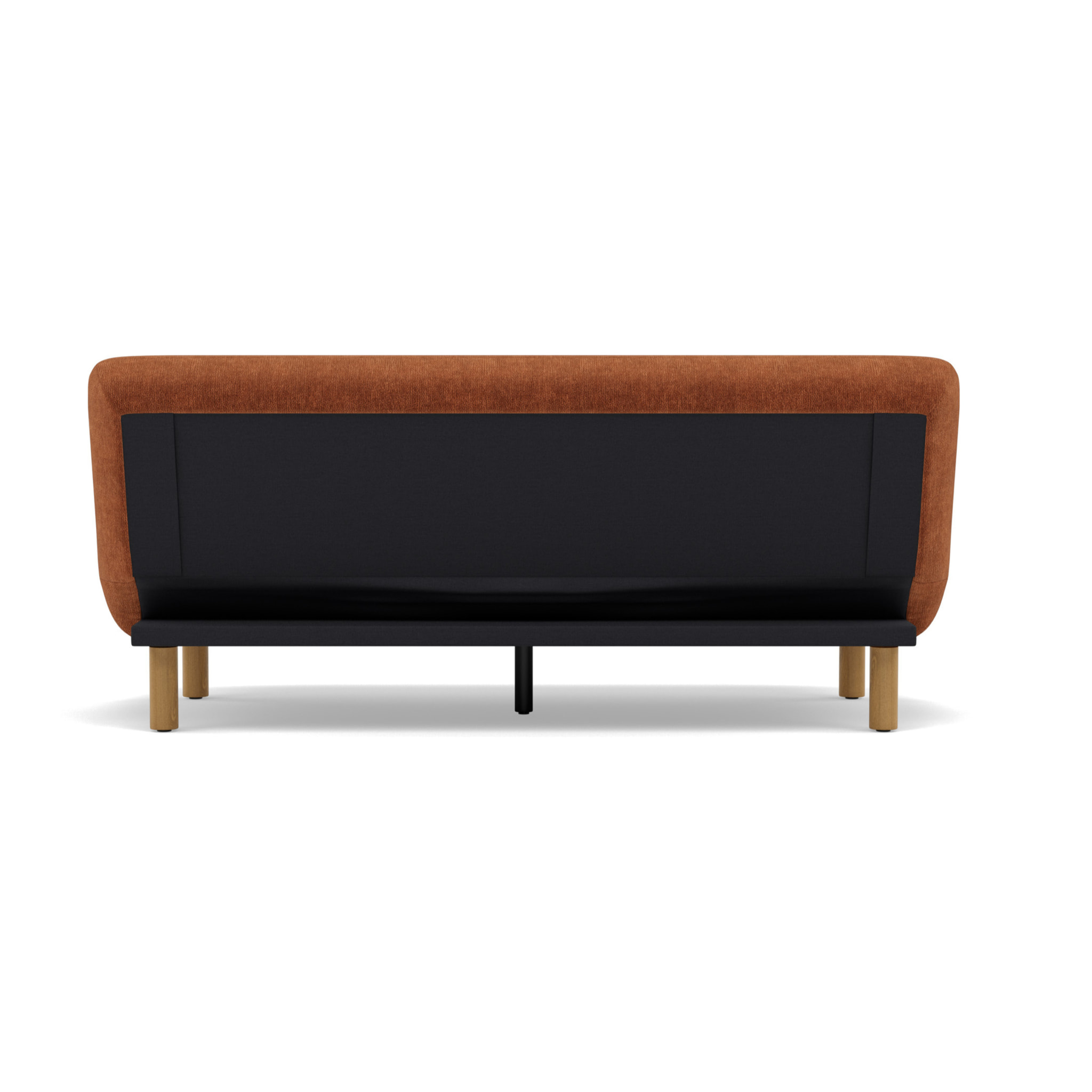 Soan - Banquette 2 places convertible clic-clac en velours texturé - Terracotta