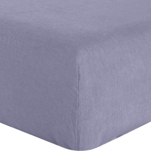 Drap housse - bonnet:40cm 100% lin lavé 160g mineral