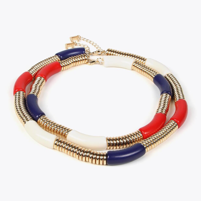 Collana doppia con elementi acrilici