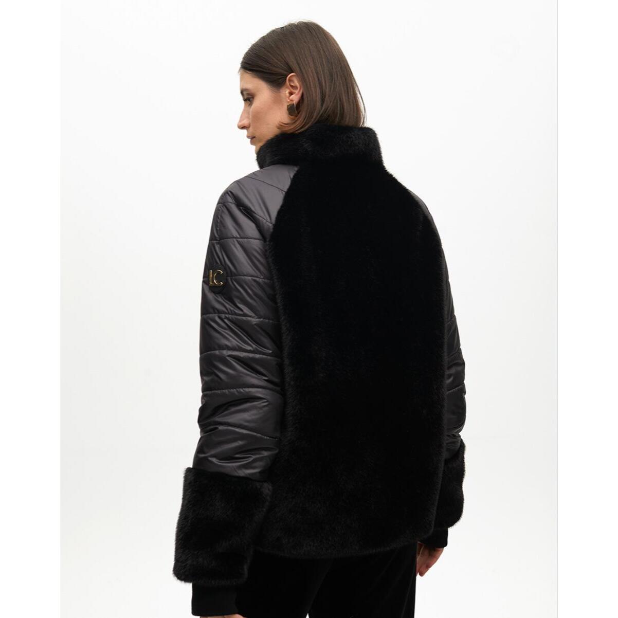 Cappotto combinato piume e pelliccia