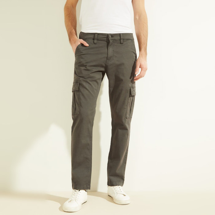 Pantalon - inspiration cargo - coton - gris foncé