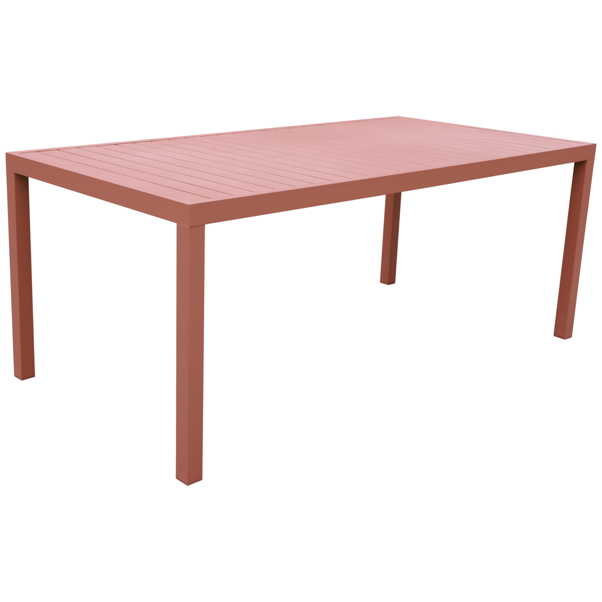 Salon de jardin BARI en textilène terracotta 8 places - aluminium terracotta