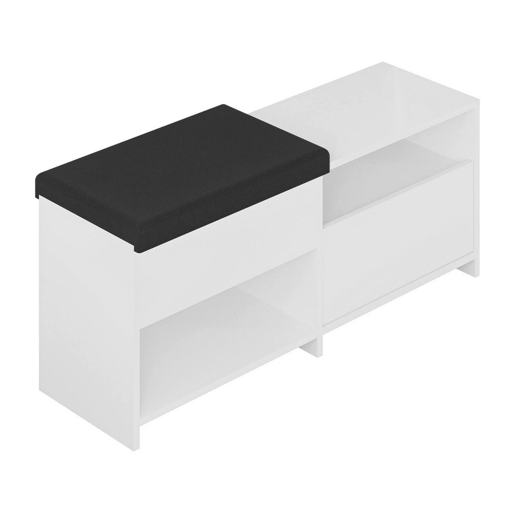 Scarpiera Nuri, Mobile portascarpe, Armadio da ingresso multiuso, Mobiletto per calzature, 120x41 h51 cm, Bianco