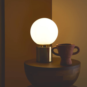 Lampe de table intérieur métal et verre Nino or H 25cm