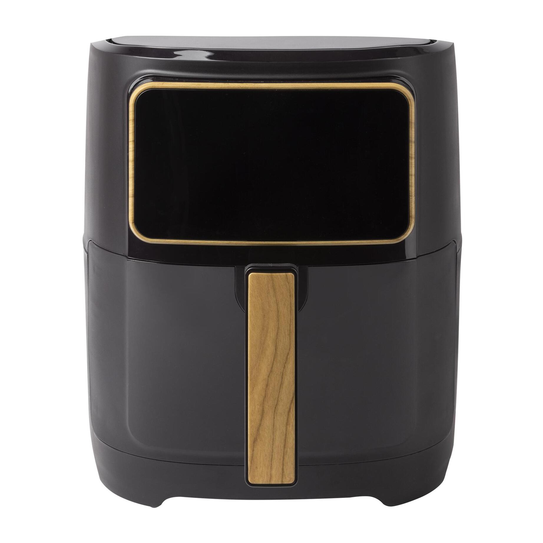 Freidora de aire de 1800W y 6,9L con 8 programas de cocción, revestimiento cerámico y ajuste de temperatura CHARCOAL Bergner