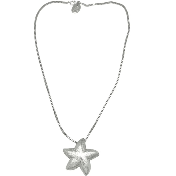 Collar estrella marina en plata 10µ y latón chapado. Largo50