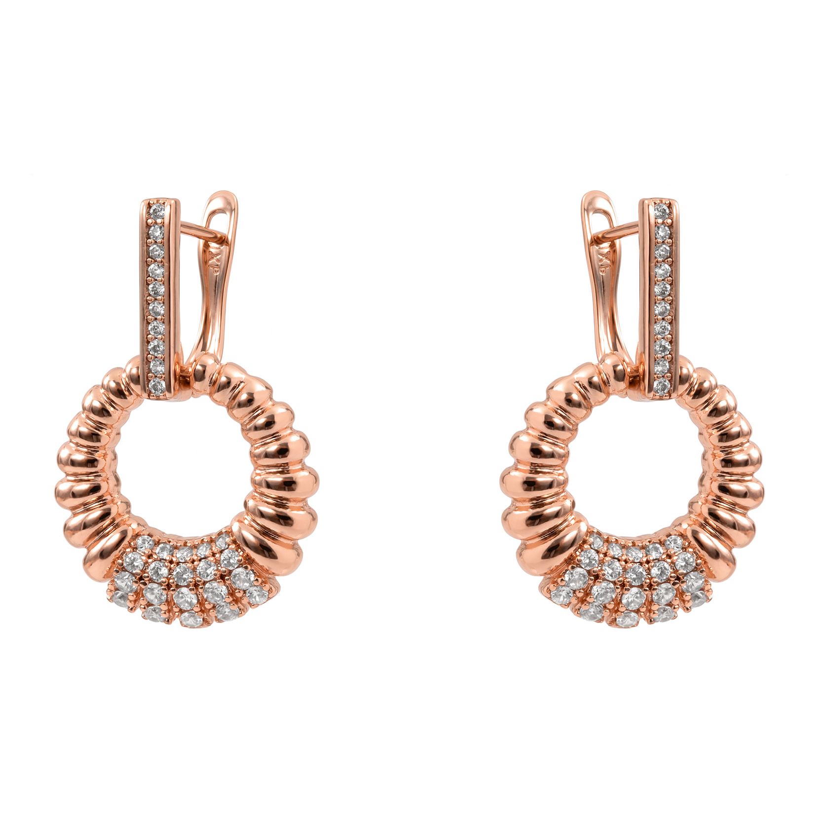 Pendientes Ritan acabado oro rosa 18k