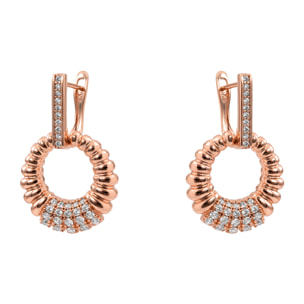 Pendientes Ritan acabado oro rosa 18k