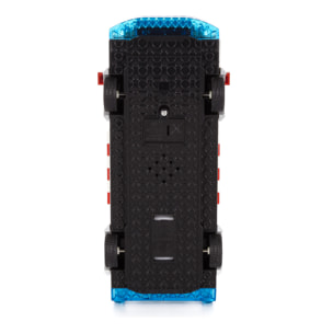 Ambulanza con luci ed effetti sonori. Da costruire, 68 pezzi. Funzionamento per inerzia di ritorno.