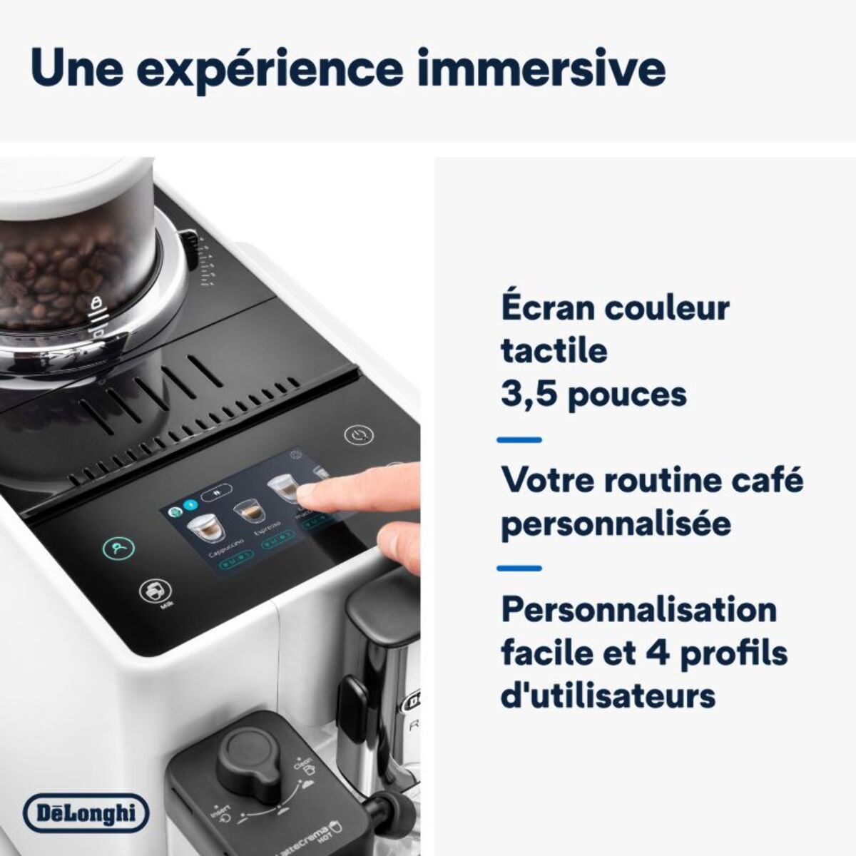 Expresso Broyeur DELONGHI FEB4455.W Rivelia Latte Blanche