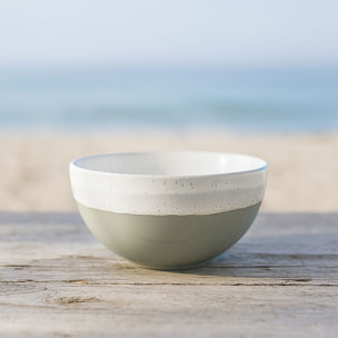 Lot de 6 bols vert amande en grès 57cl RIGA